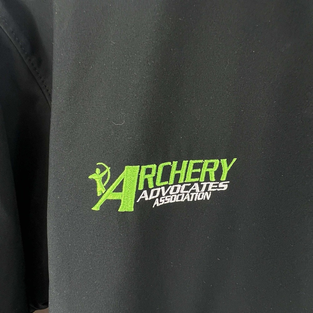 Columbia Ascender Softshell Jacket Mens XL Black Zip Windbreaker Archery Logo - Picture 4 of 11